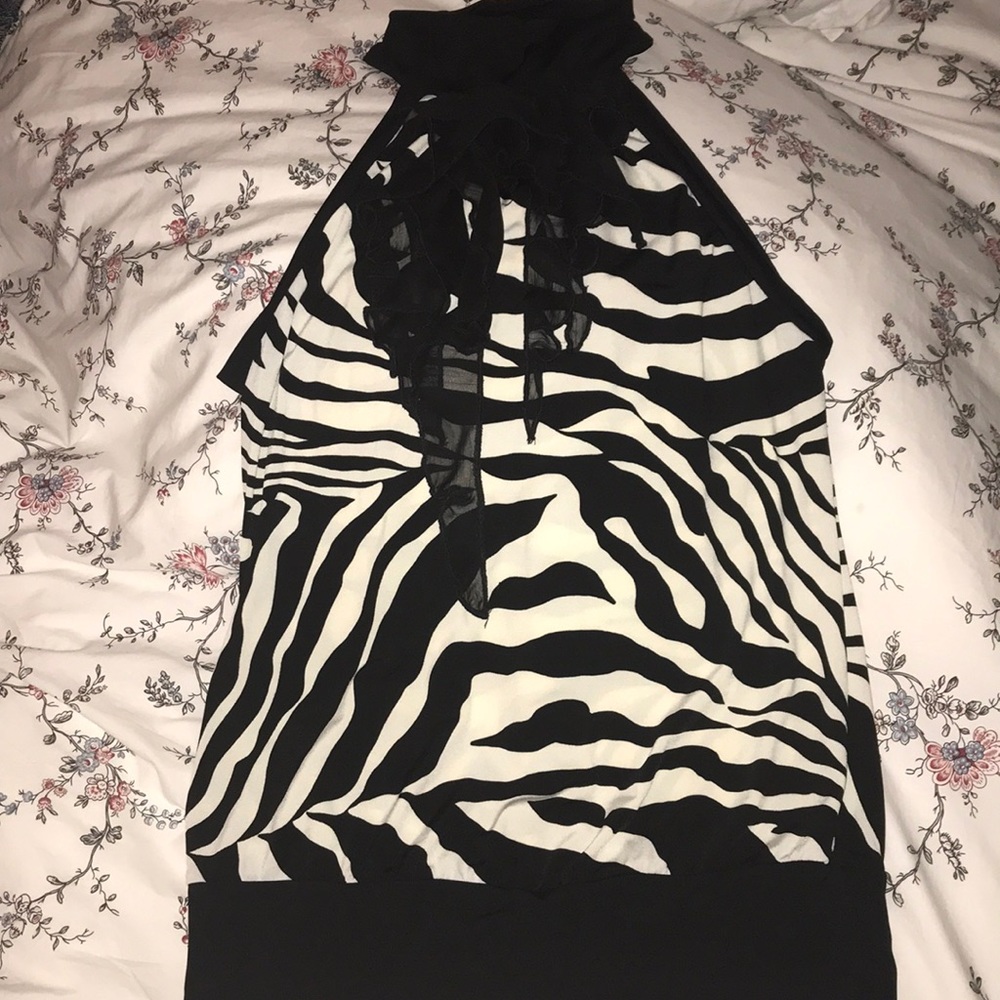 Zebra Ruffle Top - Picture 2 of 4